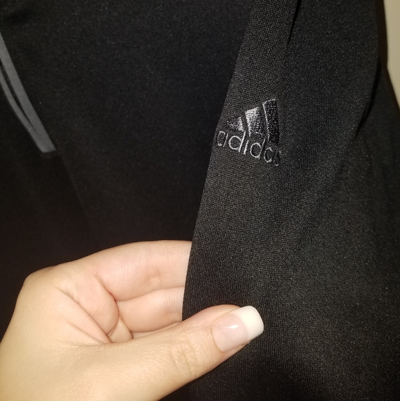 ADIDAS black and grey striped quarter zip jacket size large - Picture 3 of 4
